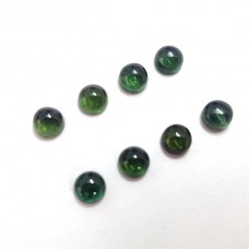 Natural Dark Green tourmaline 5mm round cabochon 0.625 cts